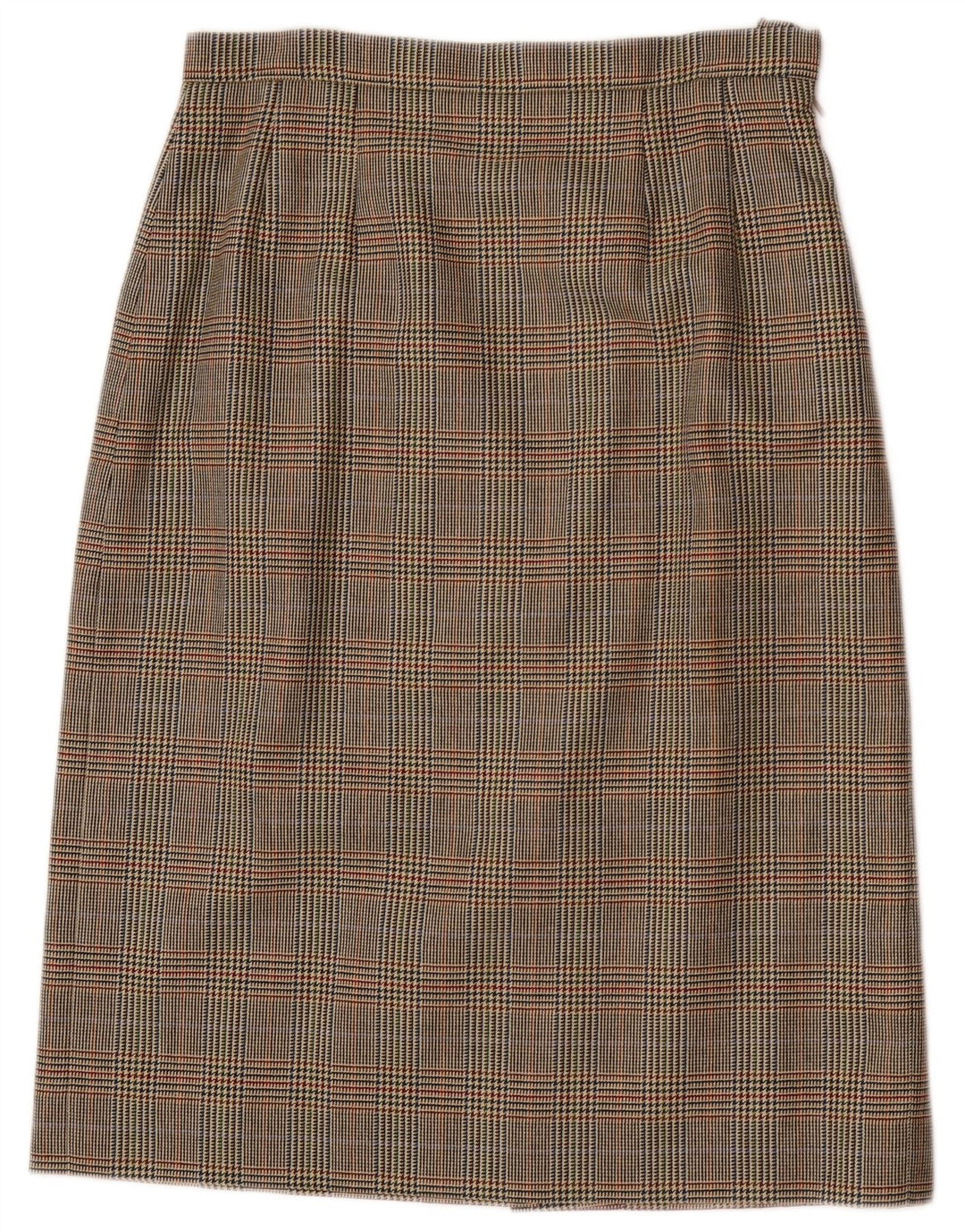 Aquascutum Womens Straight Skirt W32 Large Brown Houndstooth