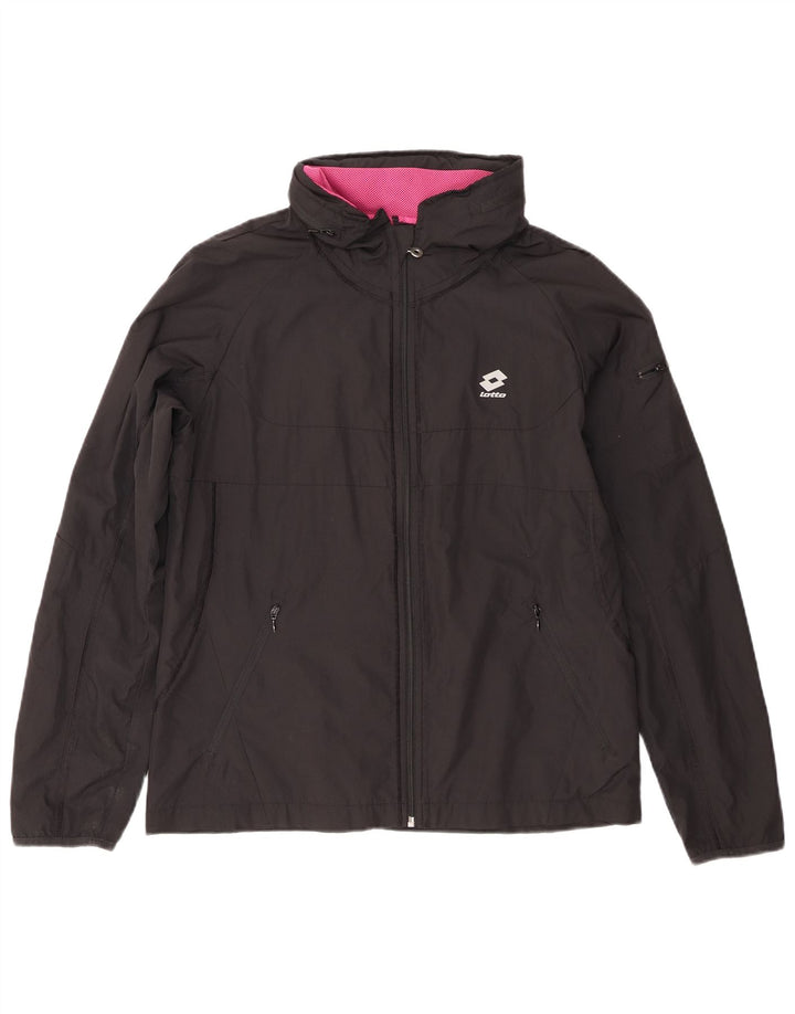 Lotto Womens Hooded Rain Jacket UK 18 XL Black Polyester
