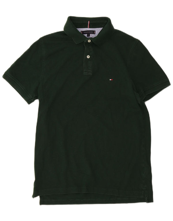 Tommy Hilfiger Mens Slim Fit Polo Shirt Large Green Cotton