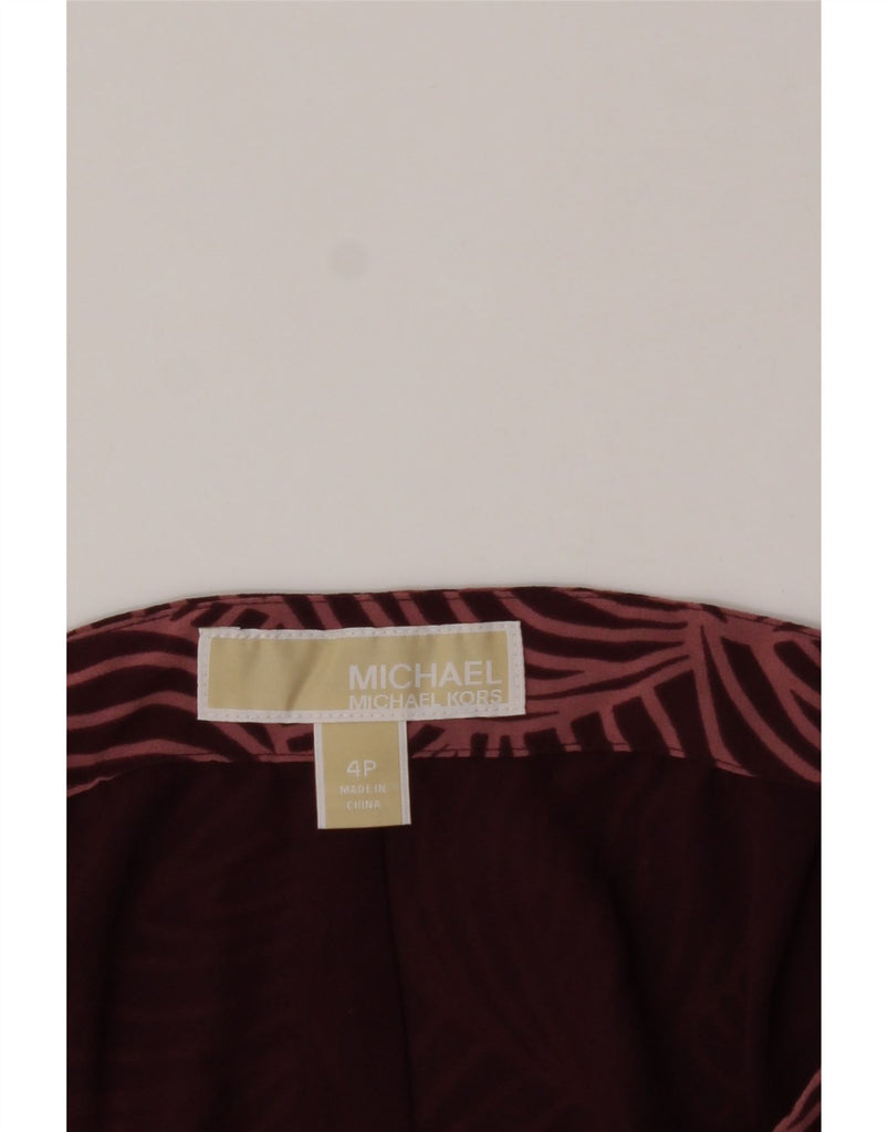 MICHAEL KORS Womens Abstract Pattern Chino Shorts US 4 Small W28 Burgundy Vintage Michael Kors and Second-Hand Michael Kors from Messina Hembry 