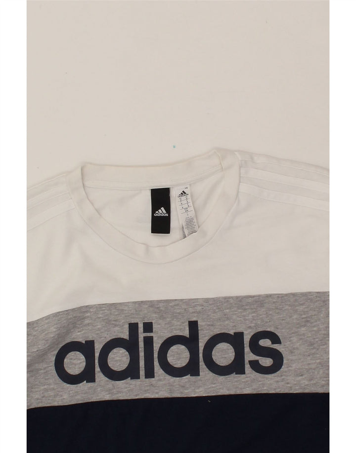 ADIDAS Mens Graphic T-Shirt Top Medium Multicoloured Colourblock Vintage Adidas and Second-Hand Adidas from Messina Hembry 