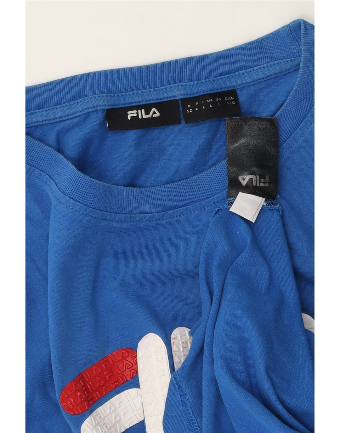 Fila Mens Graphic T-Shirt Top Large Blue Cotton