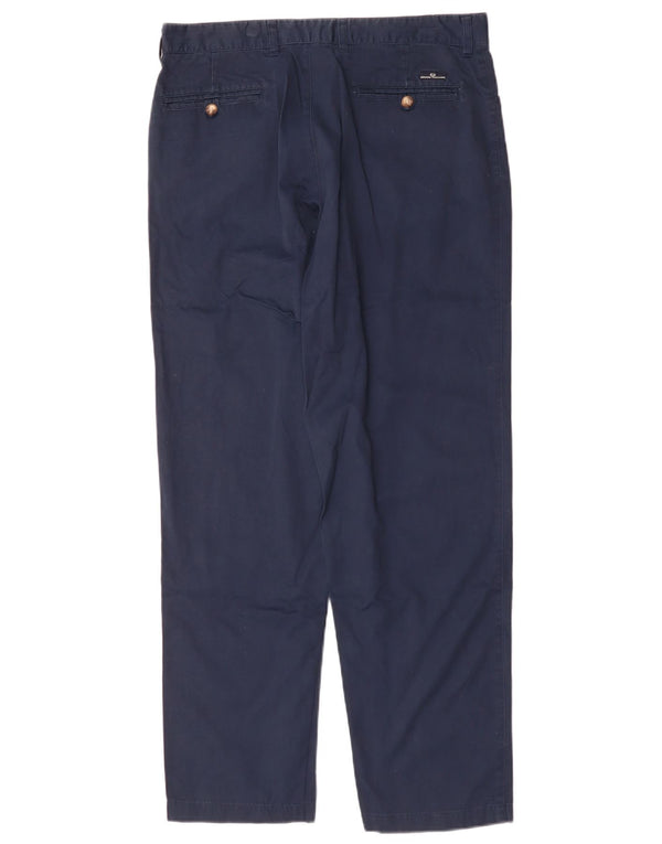 Sergio Tacchini Womens Straight Casual Trousers W34 L31 Navy Blue Cotton