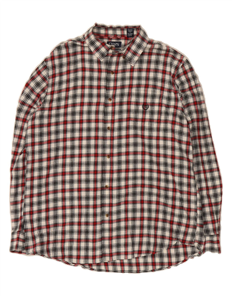 CHAPS Mens Brushed Flannel Shirt XL Red Check Cotton Vintage Chaps and Second-Hand Chaps from Messina Hembry 