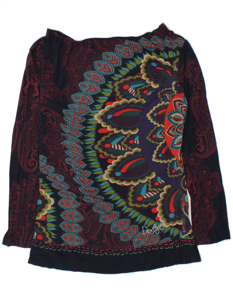 DESIGUAL Womens Graphic Top Long Sleeve UK 12 Medium Multicoloured Paisley | Vintage Desigual | Thrift | Second-Hand Desigual | Used Clothing | Messina Hembry 