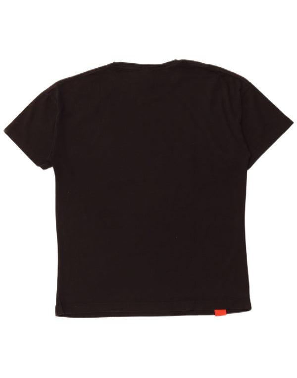 ZARA Mens Graphic T-Shirt Top Small Black Colourblock