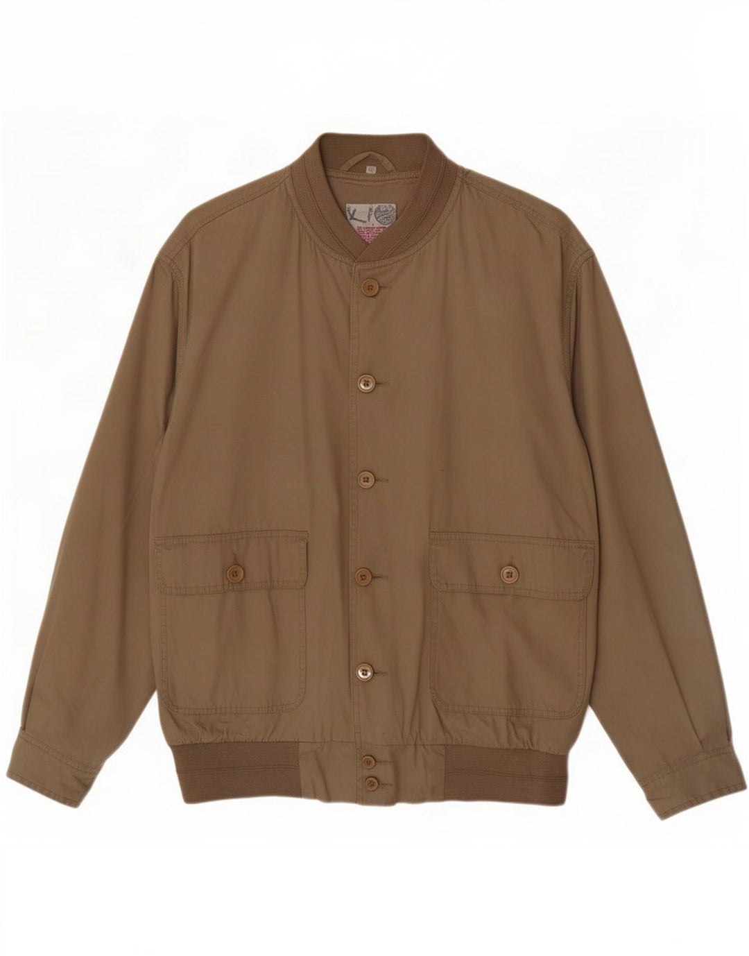 Vintage Mens Bomber Jacket IT 52 XL Beige Cotton