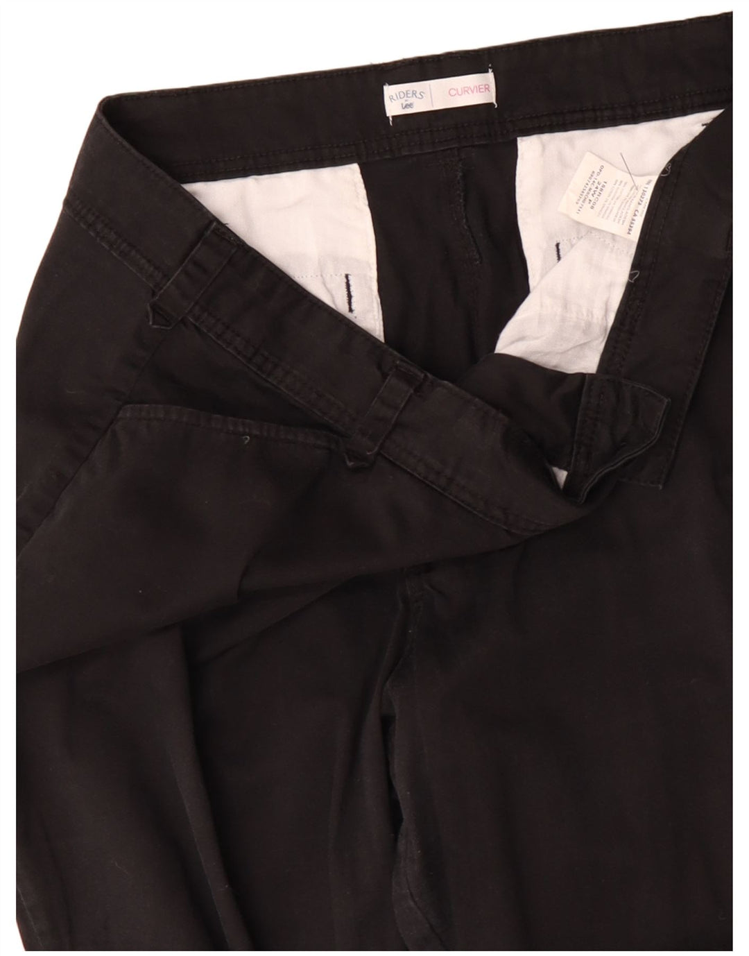Lee Womens Straight Casual Trousers US 24 4XL W48 L30 Black Cotton