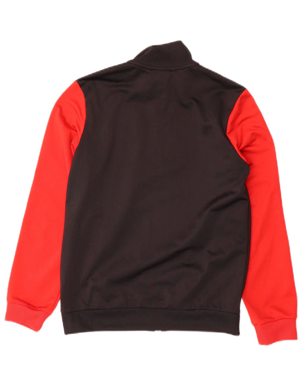 Adidas Boys Tracksuit Top Jacket 11-12 Years Black Colourblock Polyester