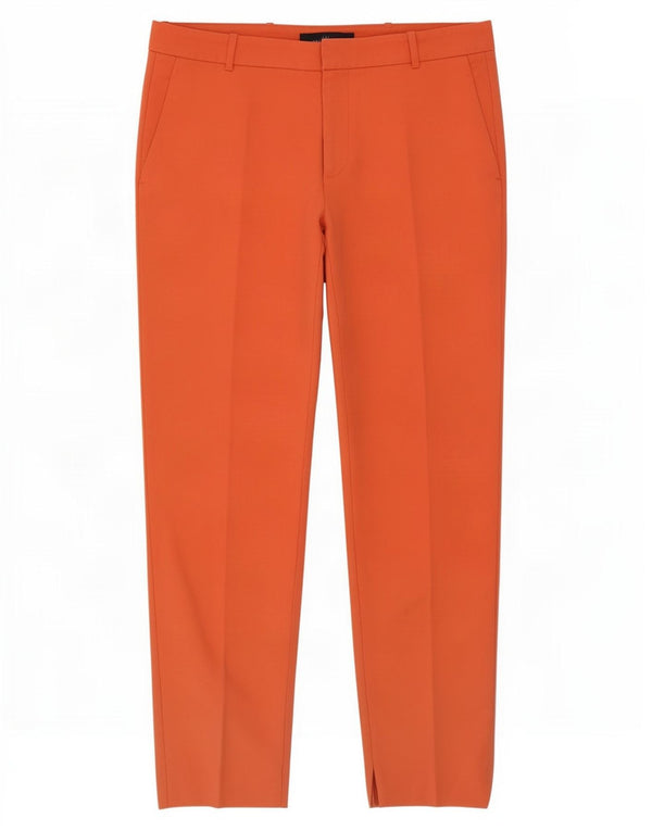 Zara Womens Tapered Chino Trousers XL W32 L27 Orange Cotton