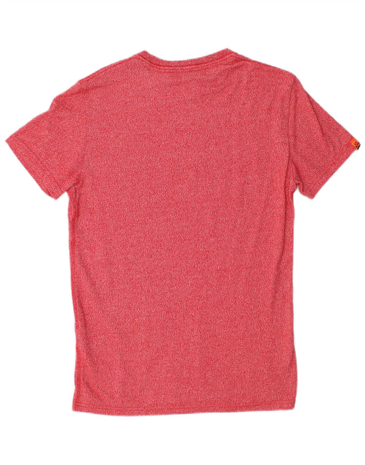 Superdry Mens Graphic T-Shirt Top Small Red Flecked Cotton