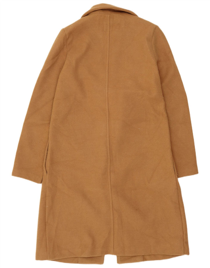 Zara Womens Open Overcoat UK 10 Small Brown Polyester