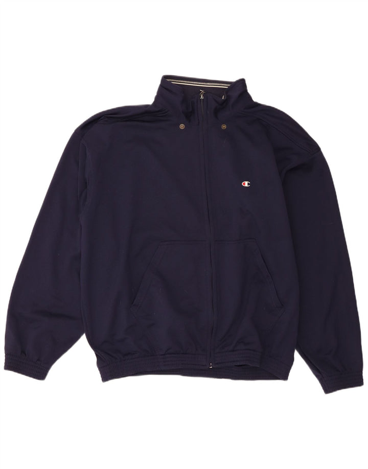 Champion Mens Tracksuit Top Jacket XL Navy Blue Polyester