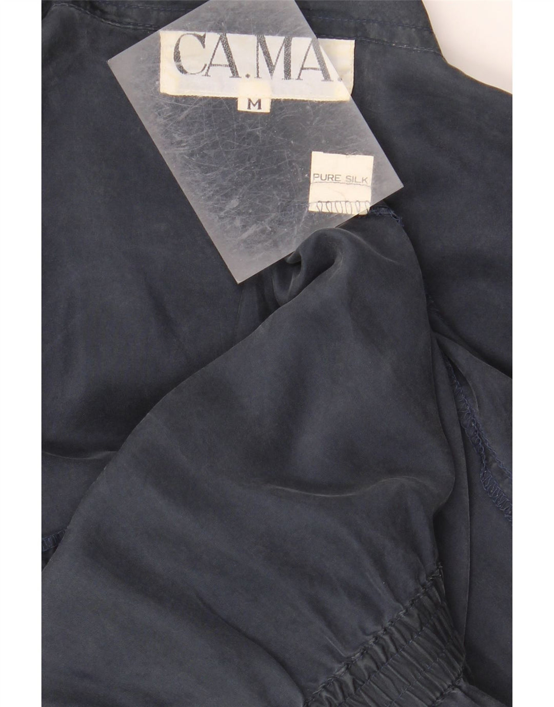 VINTAGE Womens Playsuit UK 14 Medium  Navy Blue Silk