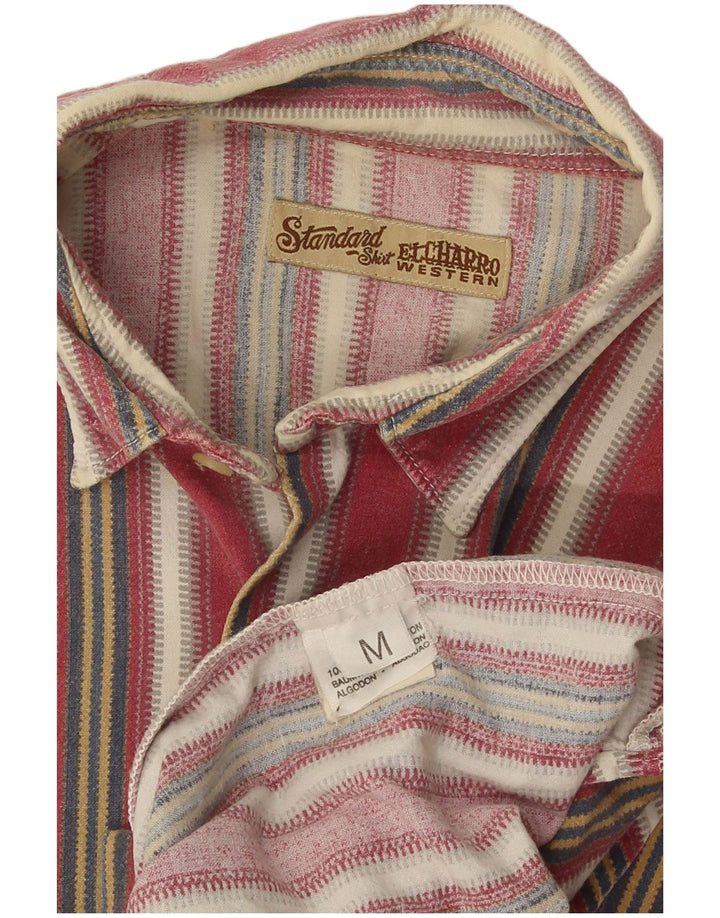 El Charro Mens Flannel Shirt Medium Multicoloured Striped Cotton