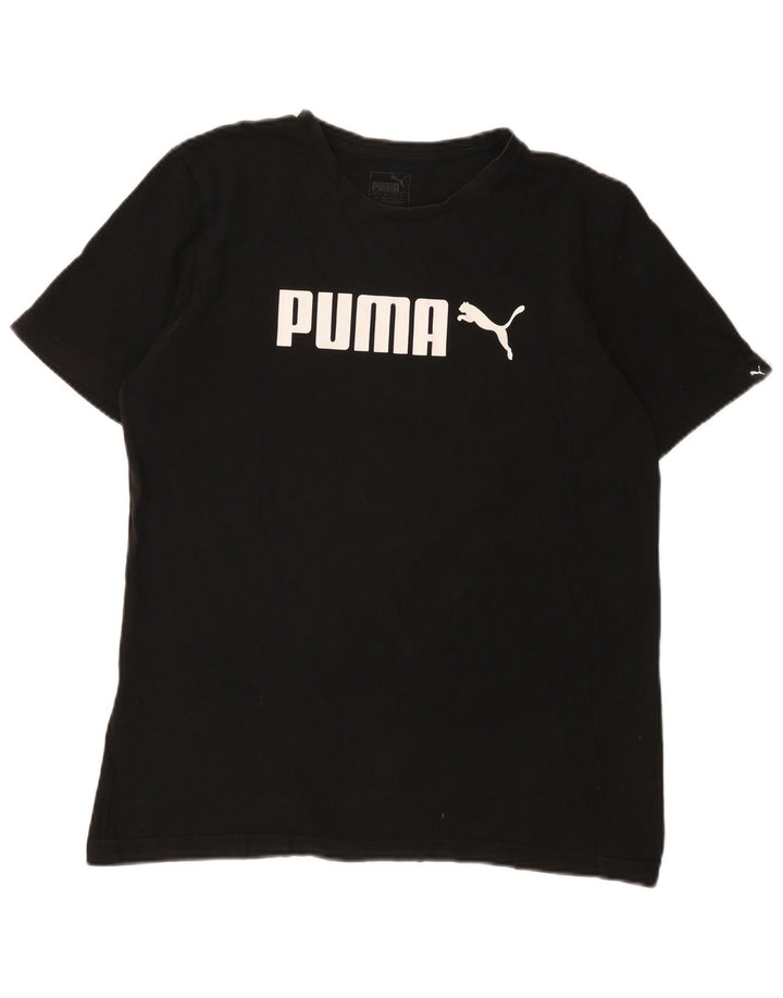 Puma Mens Graphic T-Shirt Top Medium Black Cotton