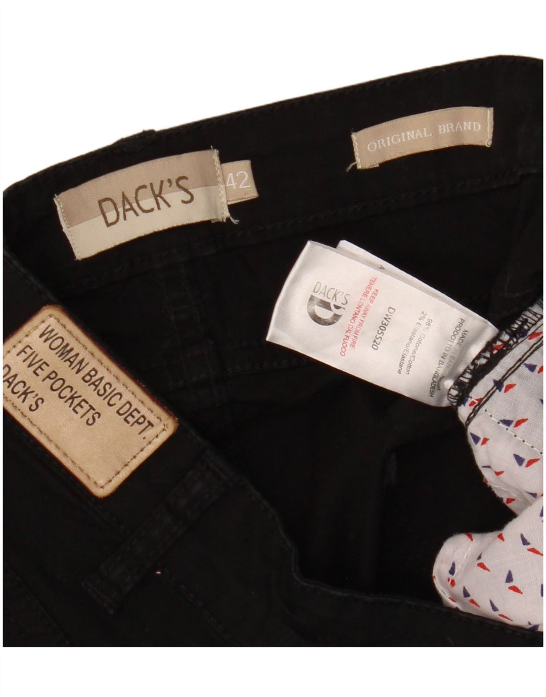 Dack's Womens Regular Fit Denim Shorts IT 42 Medium W28 Black Cotton