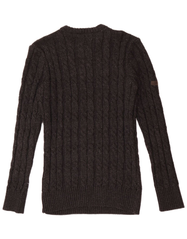 Superdry Mens Crew Neck Jumper Sweater XL Grey Acrylic