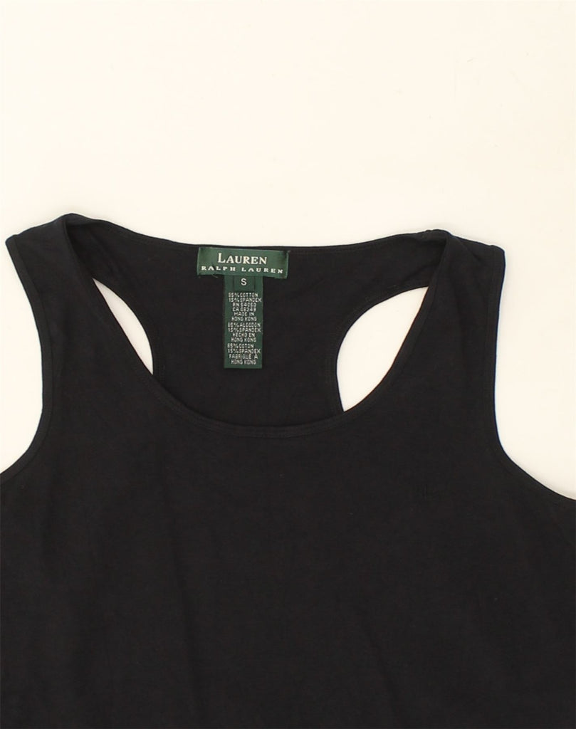 RALPH LAUREN Womens Sleeveless T-Shirt Dress UK 8 Small Black Cotton | Vintage Ralph Lauren | Thrift | Second-Hand Ralph Lauren | Used Clothing | Messina Hembry 