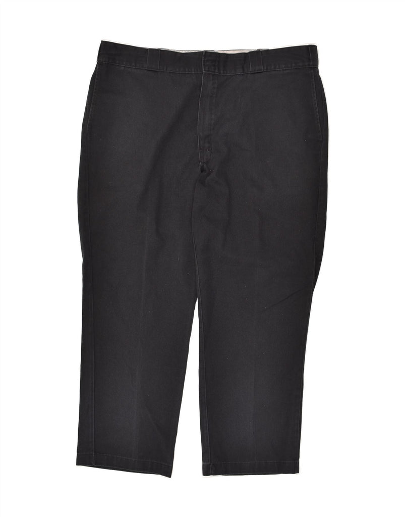 DICKIES Mens Cropped Straight Chino Trousers W40 L27 Navy Blue Polyester | Vintage Dickies | Thrift | Second-Hand Dickies | Used Clothing | Messina Hembry 