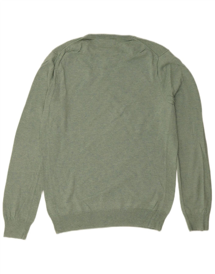 J. CREW Mens Crew Neck Jumper Sweater Medium Green Cotton