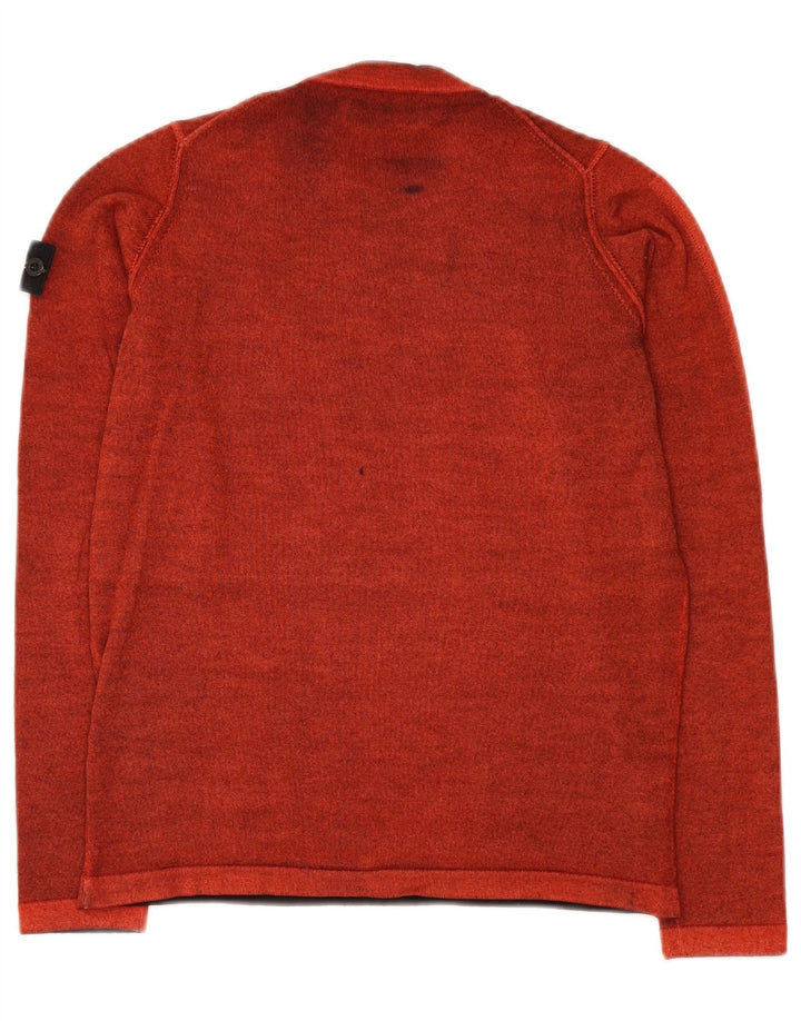 STONE ISLAND Boys Crew Neck Jumper Sweater 11-12 Years Red Wool