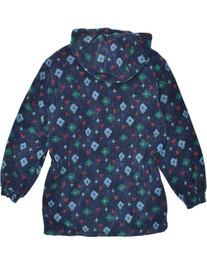 FILA Womens Hooded Padded Jacket IT 46 Large Navy Blue Geometric | Vintage Fila | Thrift | Second-Hand Fila | Used Clothing | Messina Hembry 
