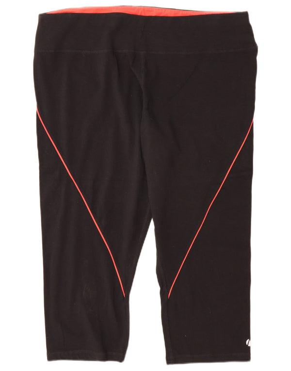 Marks & Spencer Womens Capri Leggings UK 22 3XL Black Cotton