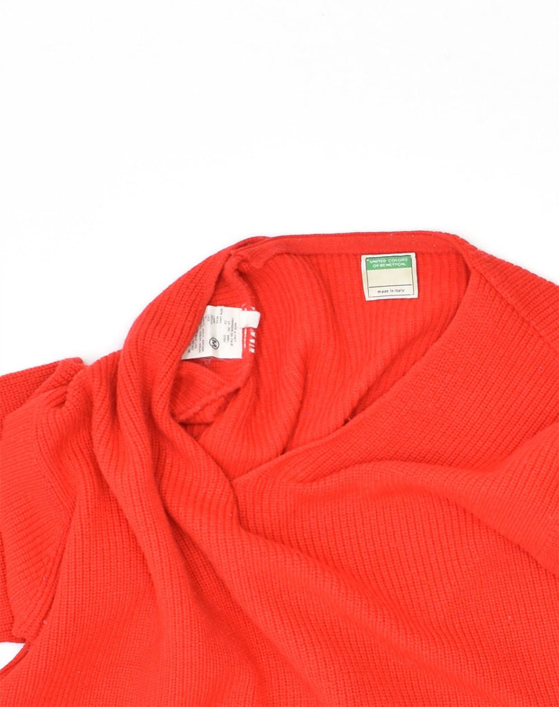 UNITED COLORS OF BENETTON Womens V-Neck Jumper Sweater IT 42 Medium Red | Vintage United Colors of Benetton | Thrift | Second-Hand United Colors of Benetton | Used Clothing | Messina Hembry 