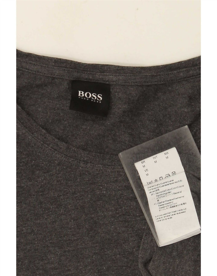 Hugo Boss Mens Graphic Top Long Sleeve Medium Grey Cotton