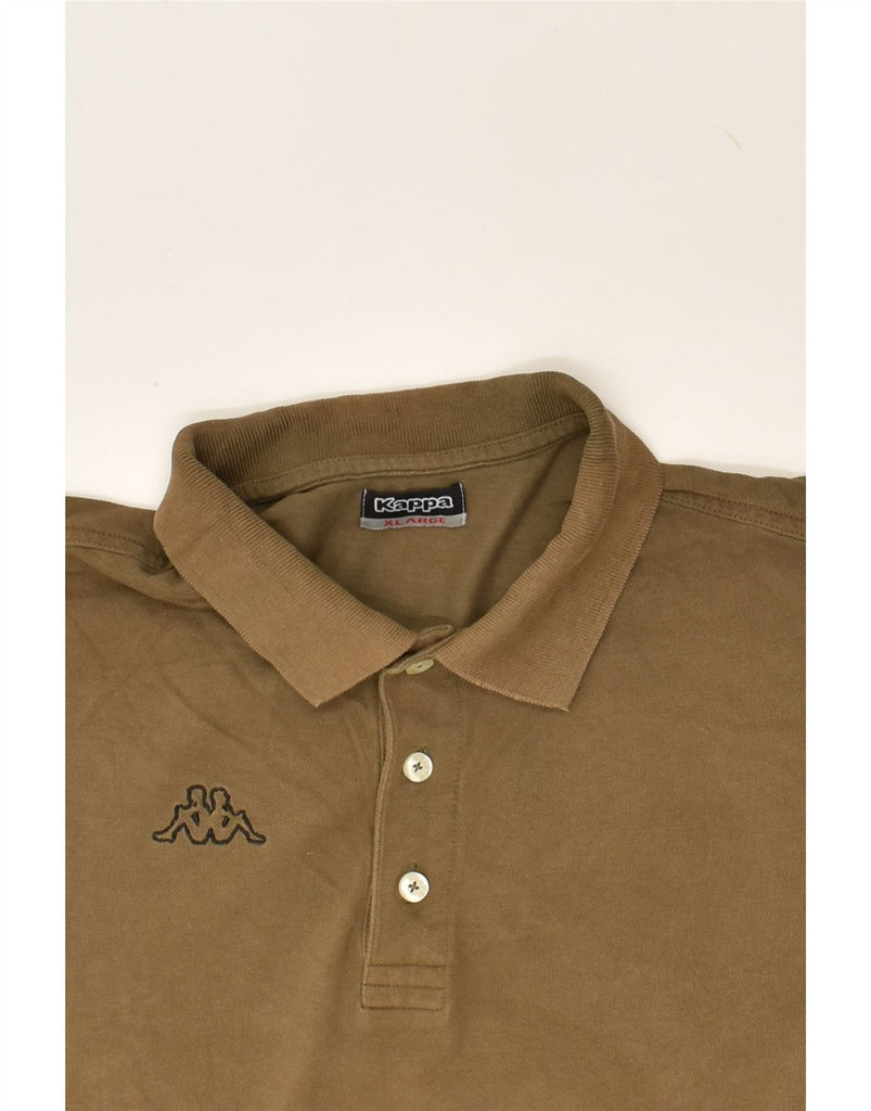 KAPPA Mens Slim Polo Shirt XL Khaki Cotton | Vintage Kappa | Thrift | Second-Hand Kappa | Used Clothing | Messina Hembry 