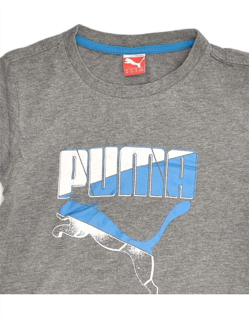 PUMA Boys Graphic T-Shirt Top 9-10 Years Grey | Vintage Puma | Thrift | Second-Hand Puma | Used Clothing | Messina Hembry 