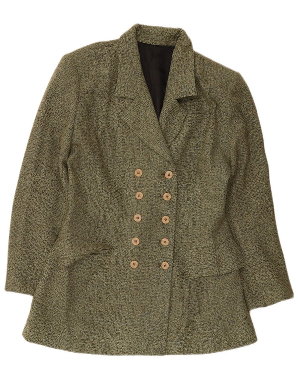 Vintage Womens Double Breasted Blazer Jacket UK 14 Medium Green