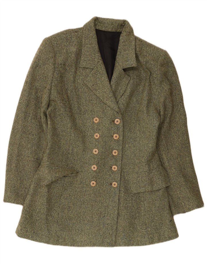 Vintage Womens Double Breasted Blazer Jacket UK 14 Medium Green