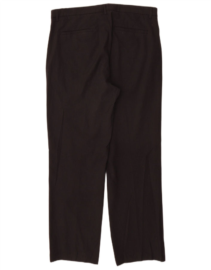 Calvin Klein Mens Straight Chino Trousers W32 L30 Black Polyester