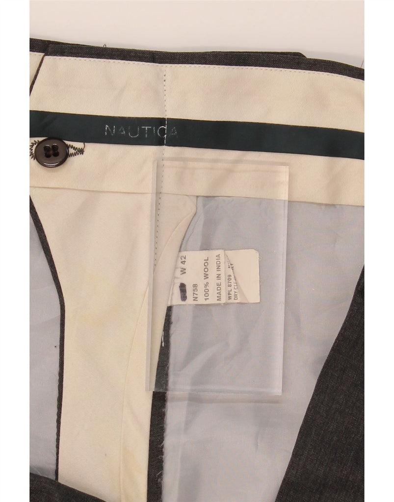 NAUTICA Mens Pegged Suit Trousers W42 L30 Grey Wool Vintage Nautica and Second-Hand Nautica from Messina Hembry 