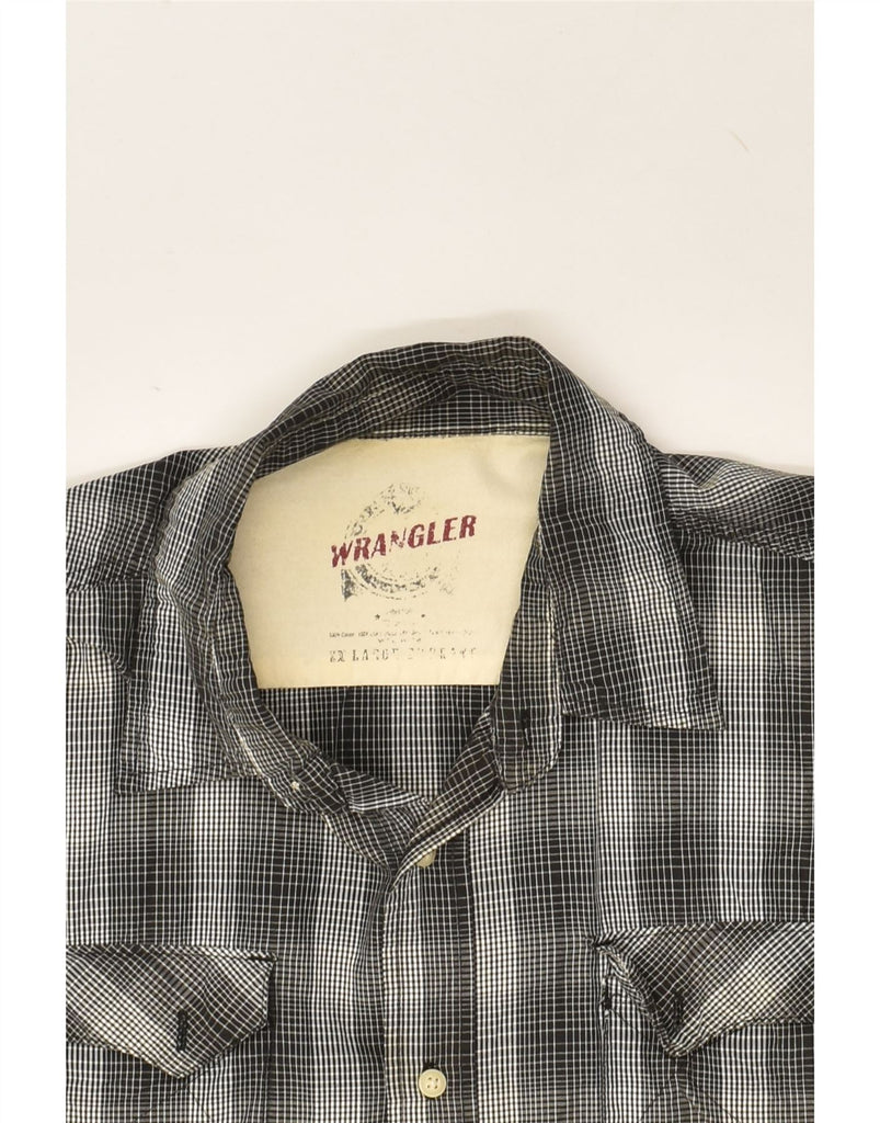 WRANGLER Mens Shirt XL Grey Check | Vintage Wrangler | Thrift | Second-Hand Wrangler | Used Clothing | Messina Hembry 