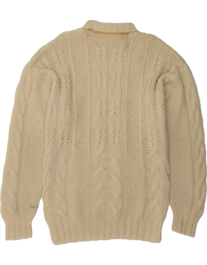 VINTAGE Womens Roll Neck Jumper Sweater UK 16 Large Off White Vintage Vintage and Second-Hand Vintage from Messina Hembry 