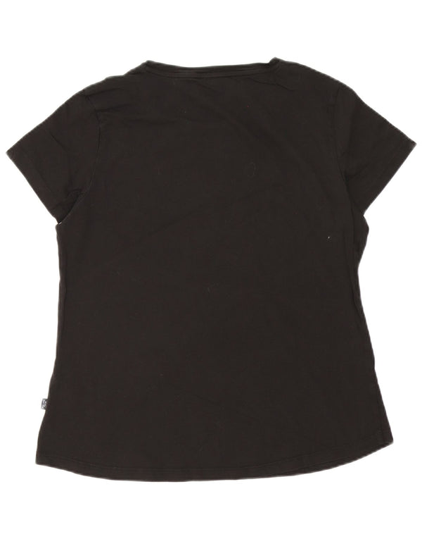 Puma Womens Graphic T-Shirt Top UK 16 Large Black Cotton