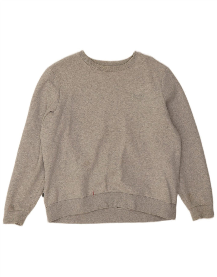 Superdry Womens Oversized Sweatshirt Jumper UK 16 Large  Grey Cotton