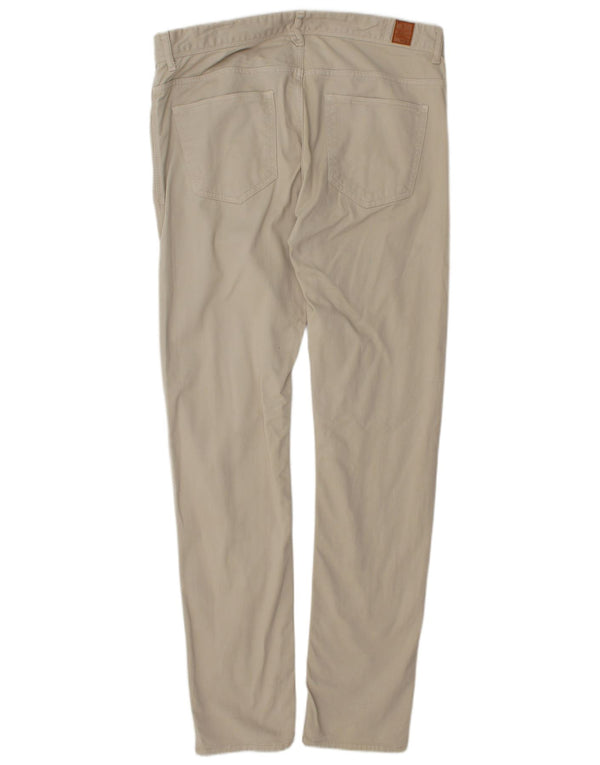 Zara Mens Skinny Casual Trousers EU 42 Large W32 L32 Beige Cotton
