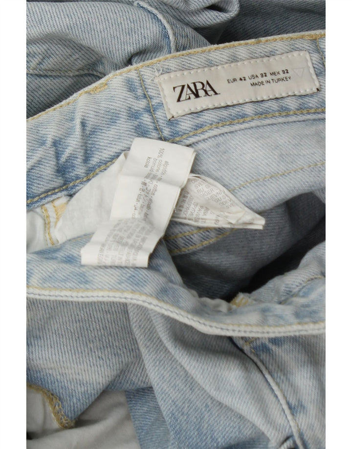 Zara Mens Denim Shorts EU 42 Large W32  Blue Cotton