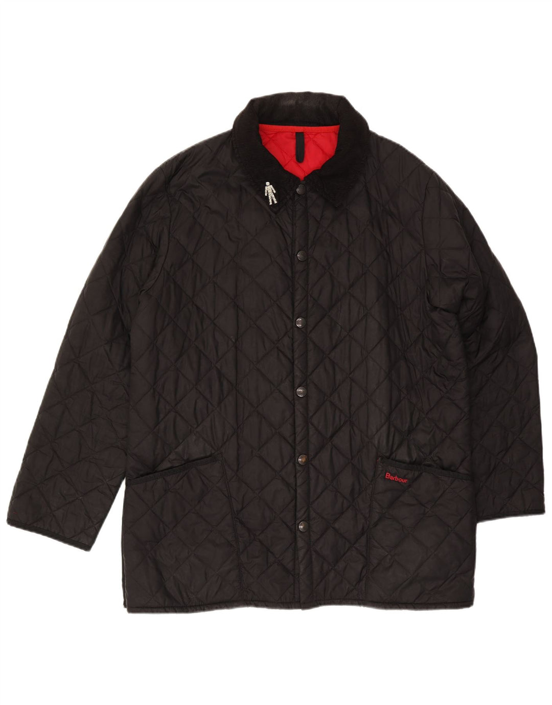 Barbour Mens Quilted Jacket UK 40 Large Black Polyamide