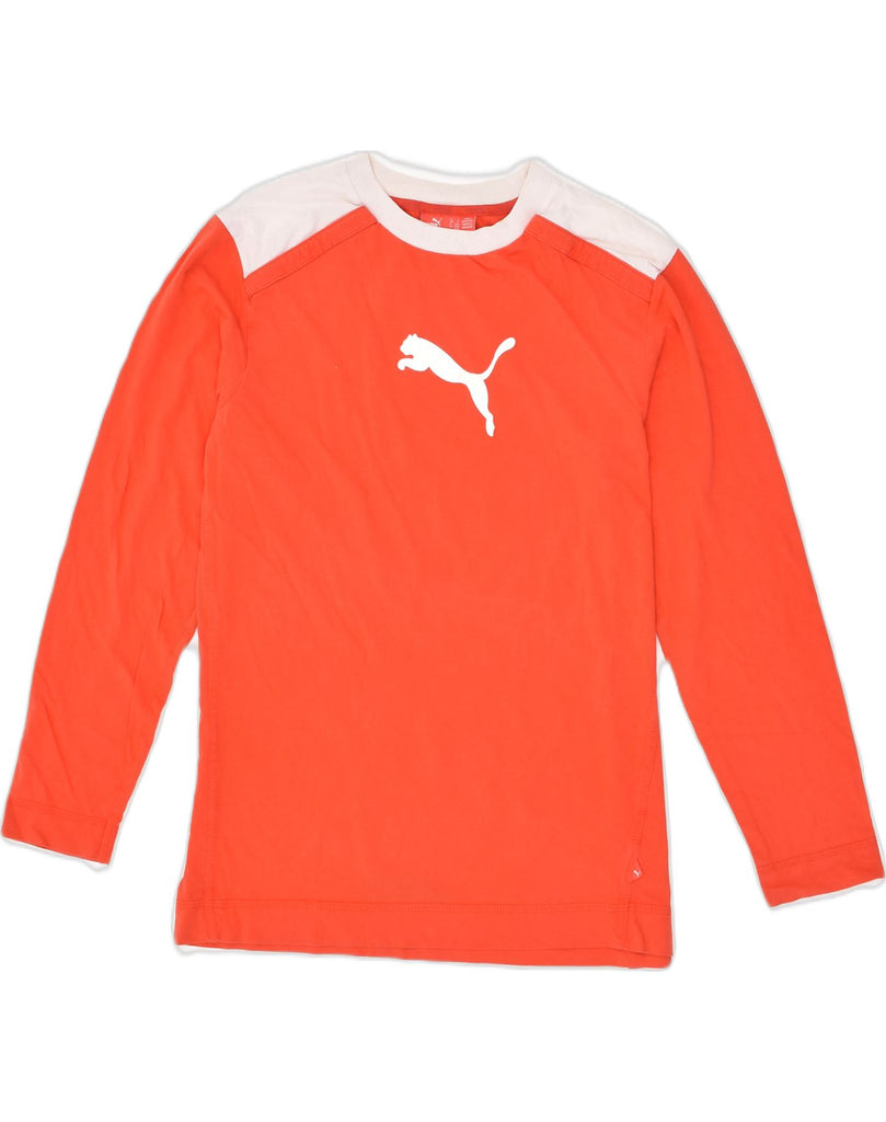 PUMA Mens Graphic Top Long Sleeve Small Orange Cotton | Vintage Puma | Thrift | Second-Hand Puma | Used Clothing | Messina Hembry 