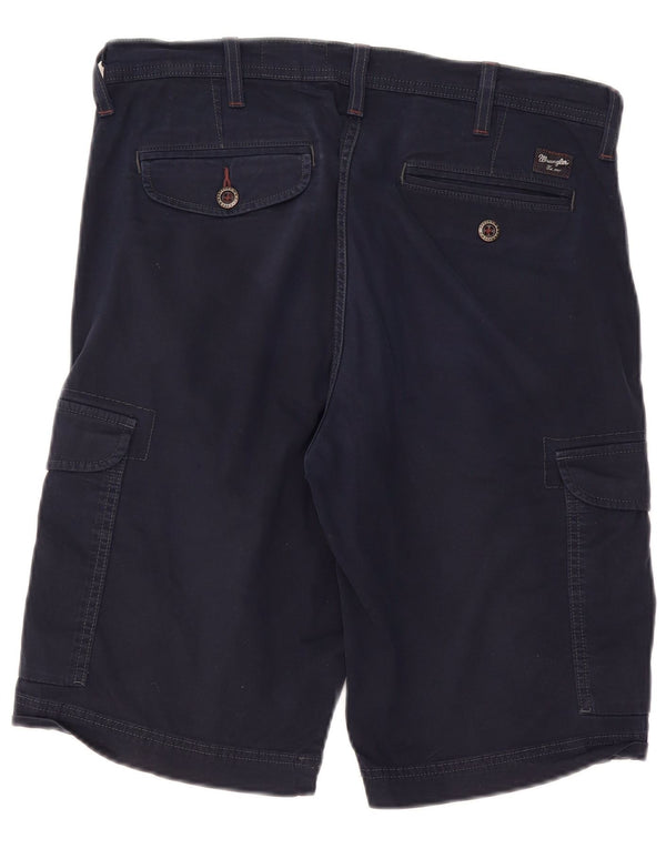 Wrangler Mens Cargo Shorts W32 Medium Navy Blue Cotton