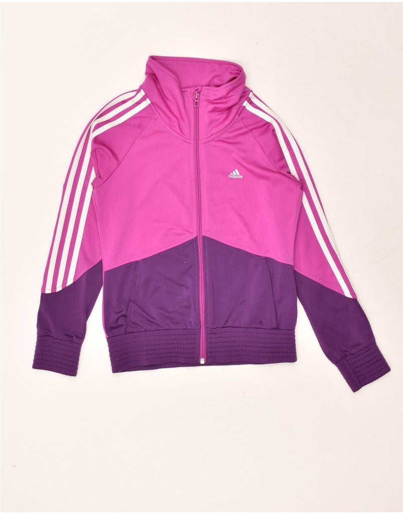 ADIDAS Girls Tracksuit Top Jacket 11-12 Years Medium  Pink Colourblock | Vintage Adidas | Thrift | Second-Hand Adidas | Used Clothing | Messina Hembry 