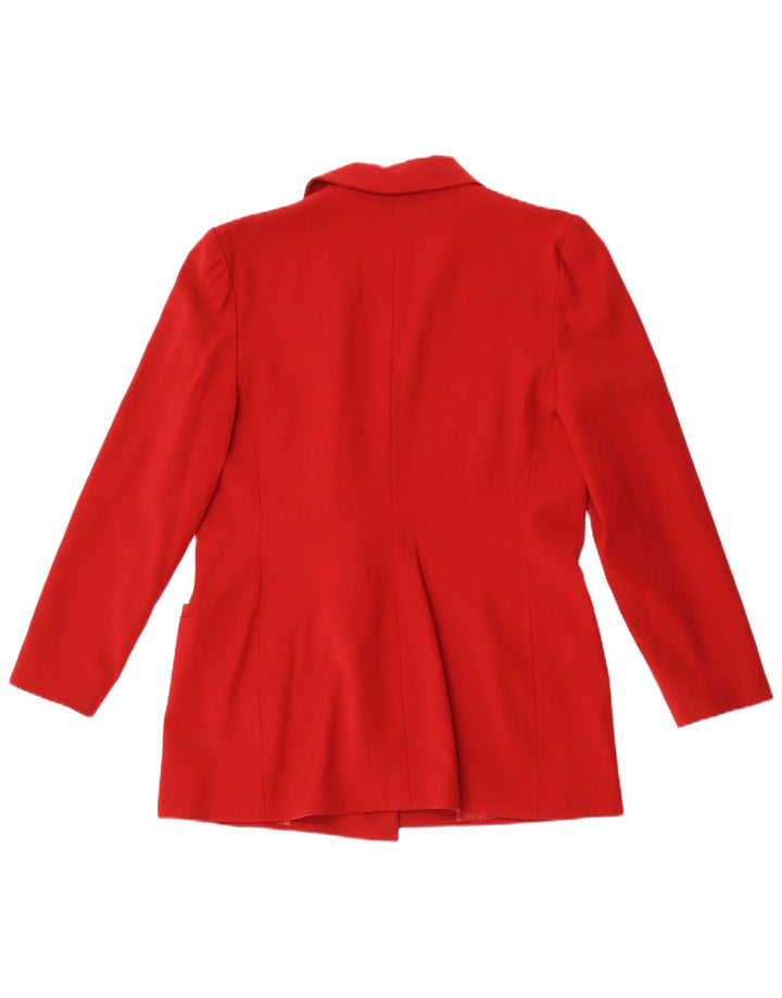 Gai Mattiolo Womens 1 Button Blazer Jacket IT 48 XL Red Wool