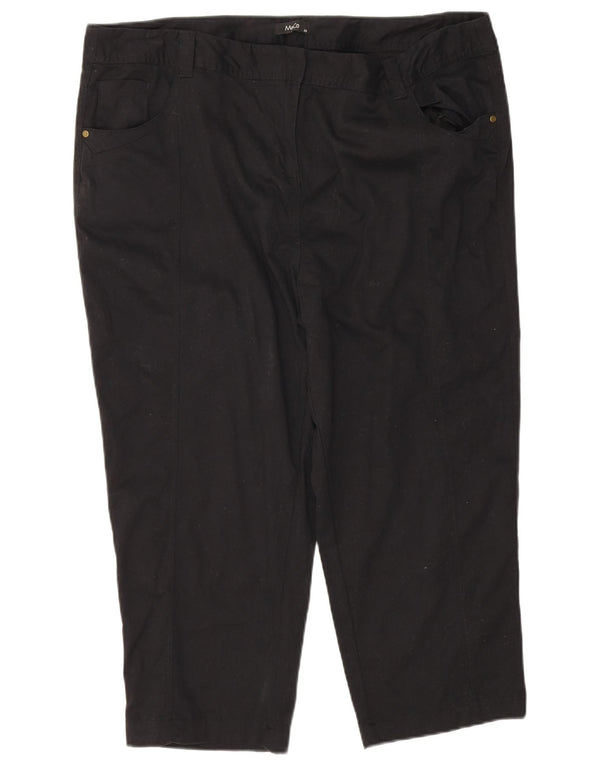 M&Co Womens Capri Trousers UK 20 XL W40 L22 Black Cotton