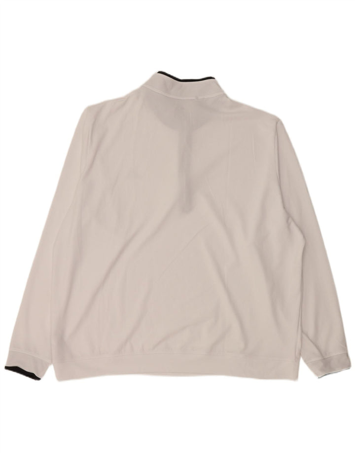 ADIDAS Mens Zip Neck Sweatshirt Jumper 2XL White Polyester