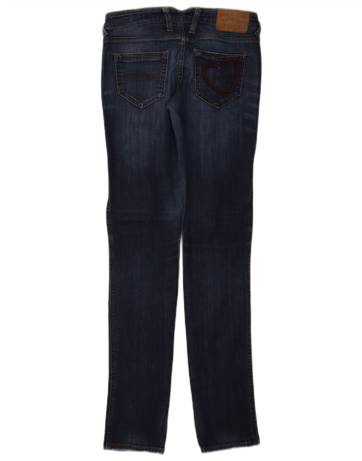 Armani Womens Graphic Slim Jeans W26 L32 Navy Blue Cotton